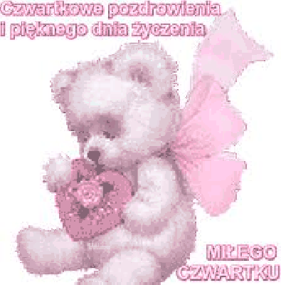 Biały miś z pozdrowieniami czwartkowymi